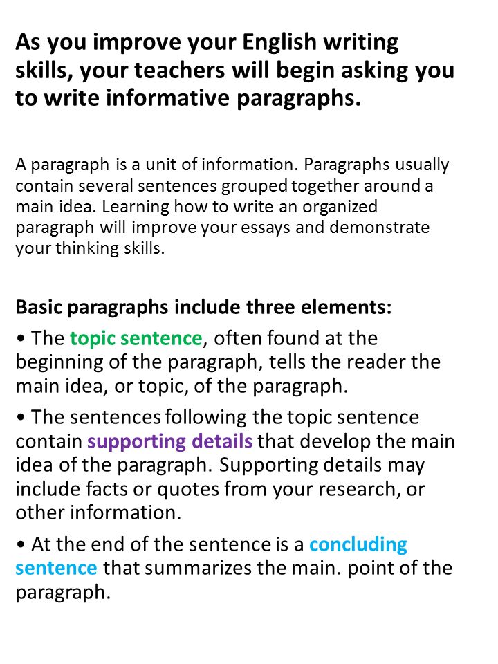 How to improve writing a paragraph